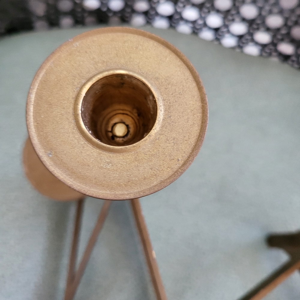 MID-CENTURY Modern Brass Articulating Danish Candle Holder - Picture 9 of 14